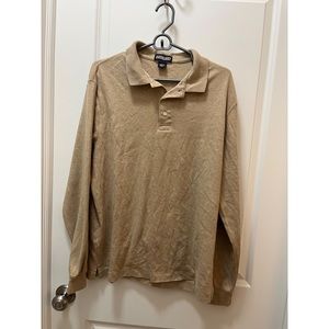Men’s Brand New Lands’ End Size Large Beige Pullover Sweater Long Sleeve